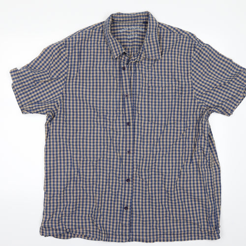 Easy Mens Blue Check   Button-Up Size 2XL