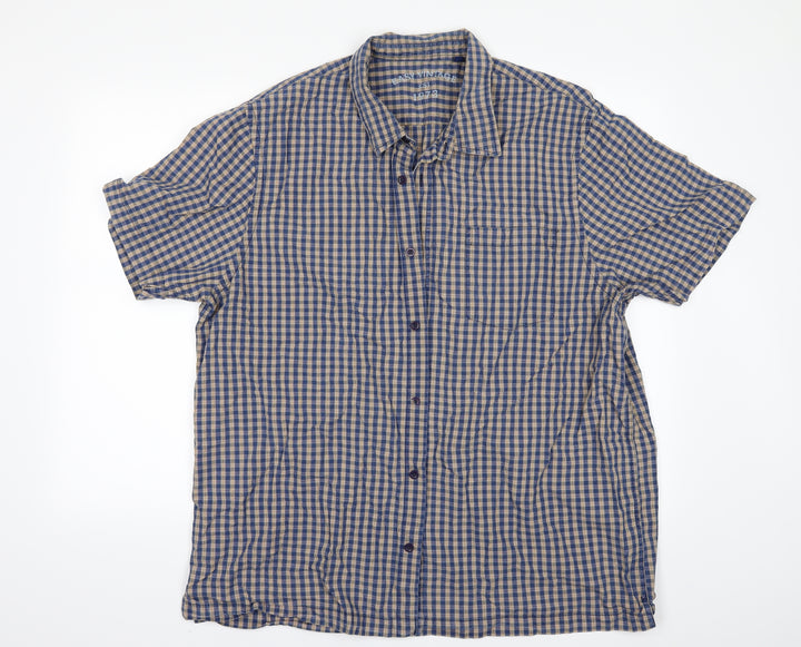 Easy Mens Blue Check   Button-Up Size 2XL