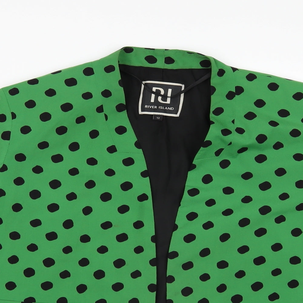 River Island Womens Green Polka Dot  Jacket  Size 12