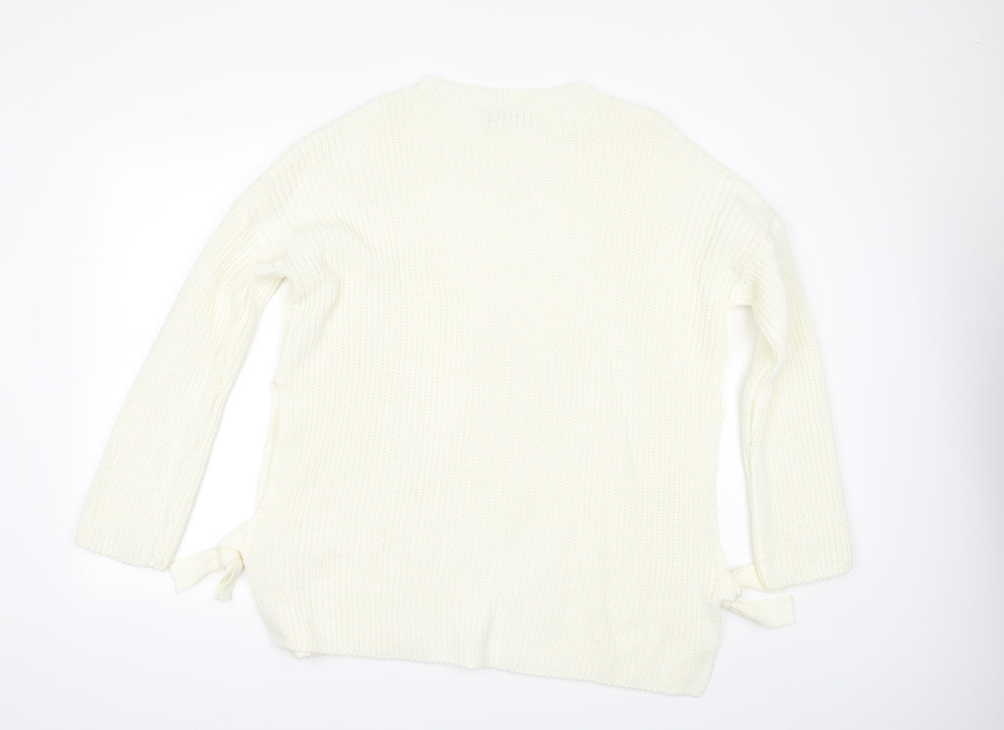 booh Womens Ivory   Pullover Jumper Size M  - tie sides