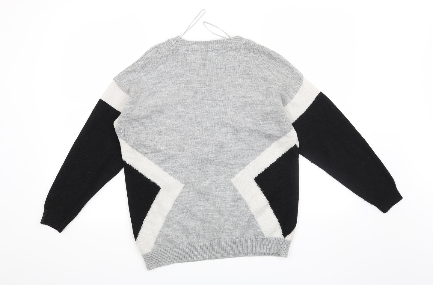 New Look Womens Black Geometric  Pullover Jumper Size S