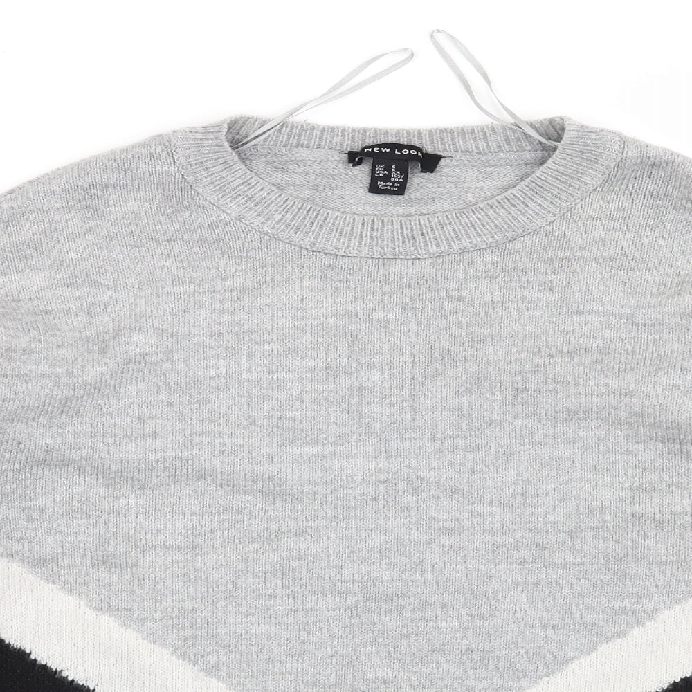 New Look Womens Black Geometric  Pullover Jumper Size S