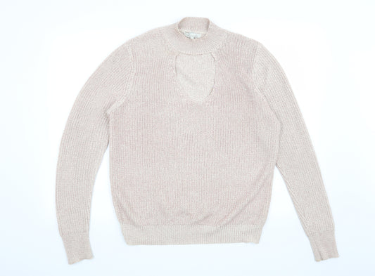 Front view of Peacocks women’s pink jumper, size M