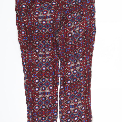 Atmosphere Womens Red Geometric  Trousers  Size 8 L27 in