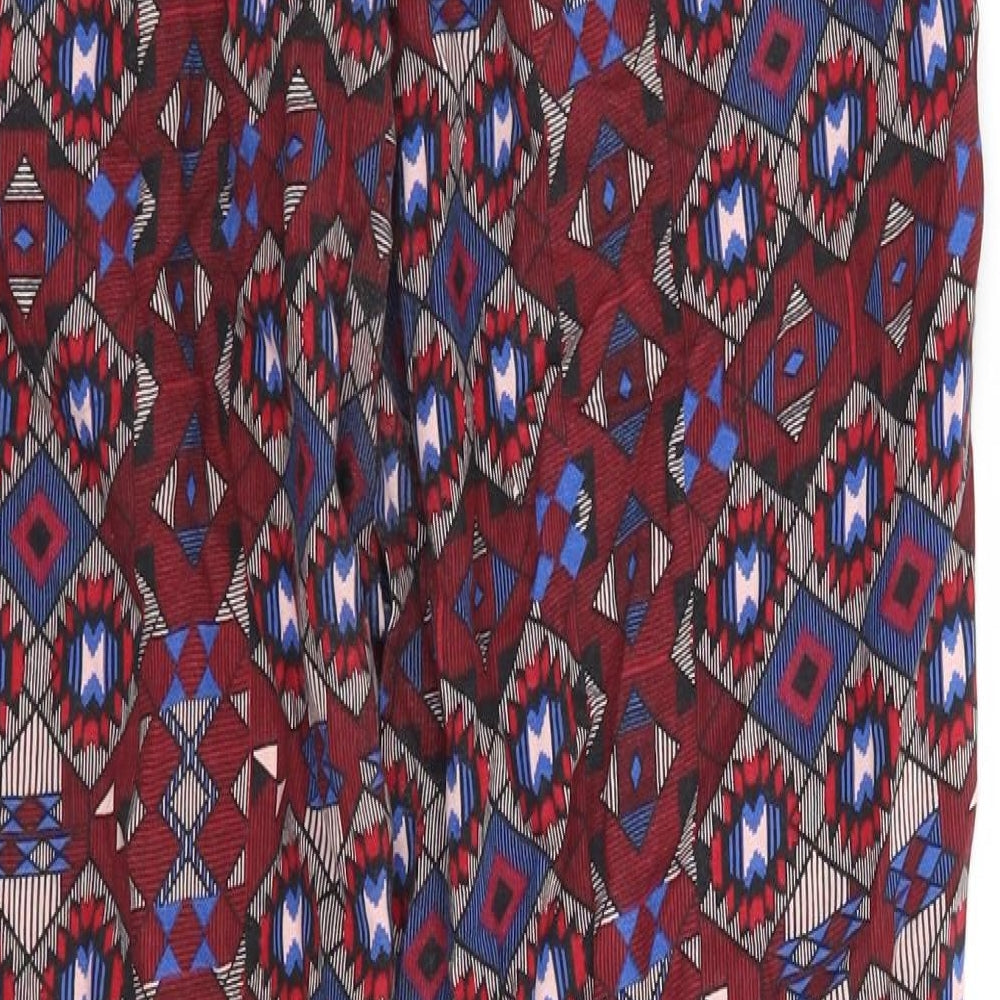 Atmosphere Womens Red Geometric  Trousers  Size 8 L27 in