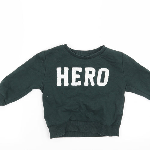 Primark Boys Green   Pullover Sweatshirt Size 3-4 Years  - Hero