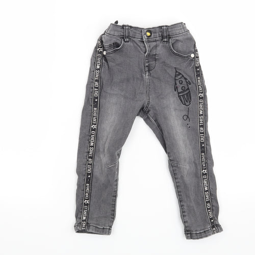 George Boys Grey   Cargo Jeans Size 18-24 Months  - Rocket