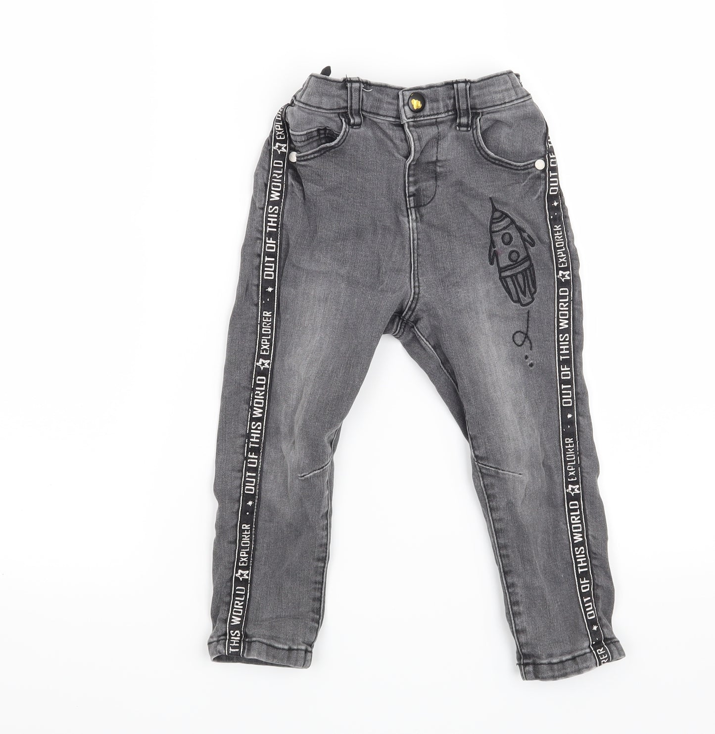 George Boys Grey   Cargo Jeans Size 18-24 Months  - Rocket