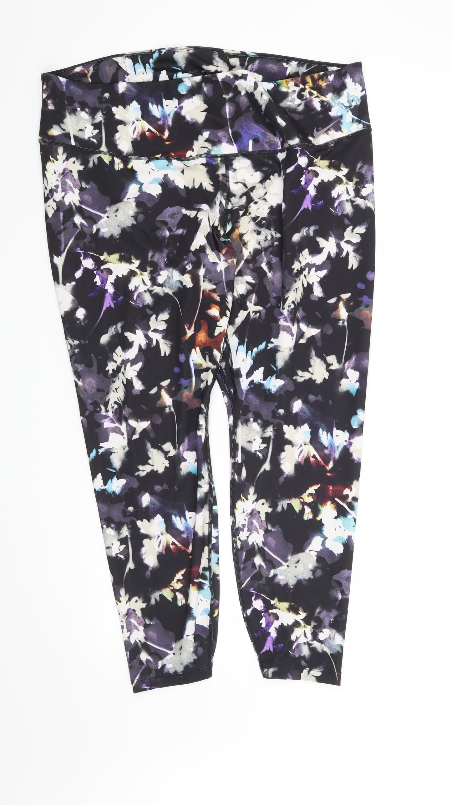 Nike Womens Black Geometric  Capri Leggings Size 2XL L26 in