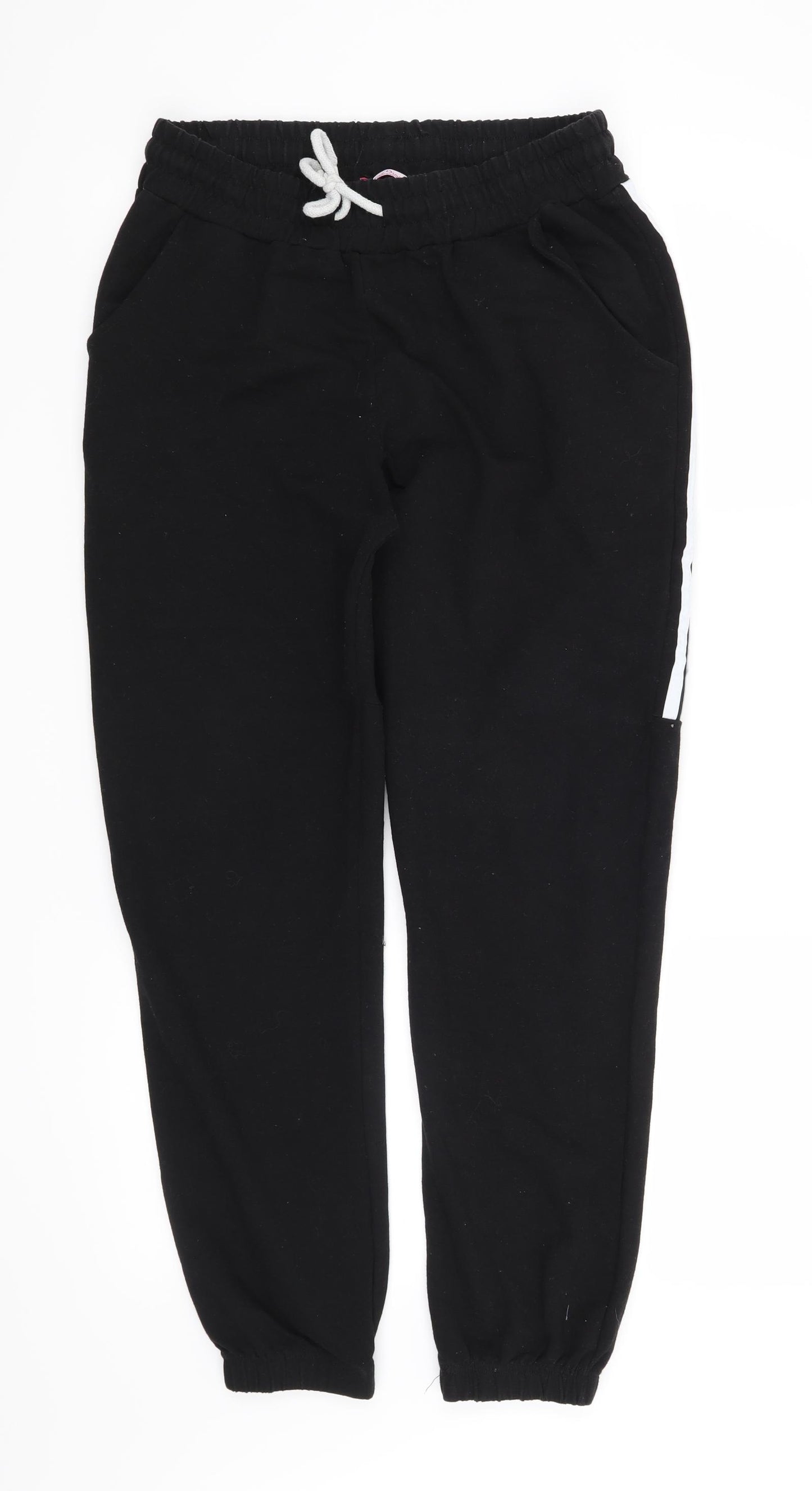 Miss Diona Womens Black Striped  Sweatpants Trousers Size L L28 in