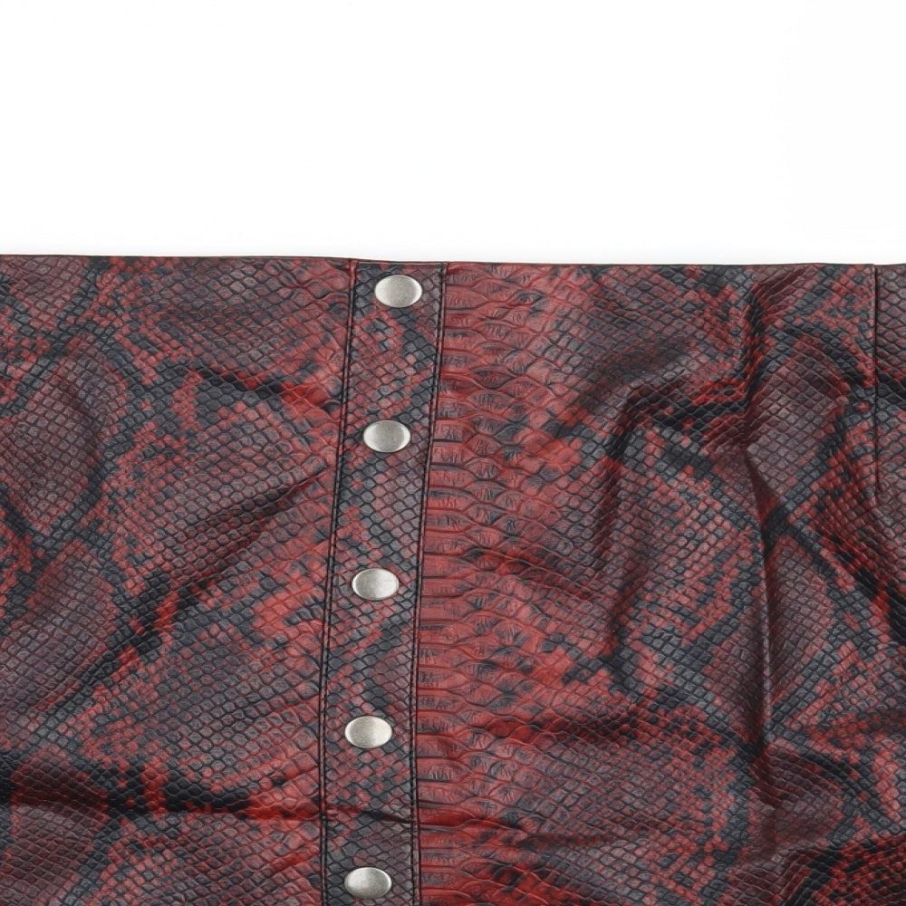Very Womens Red Animal Print  Mini Skirt Size 24