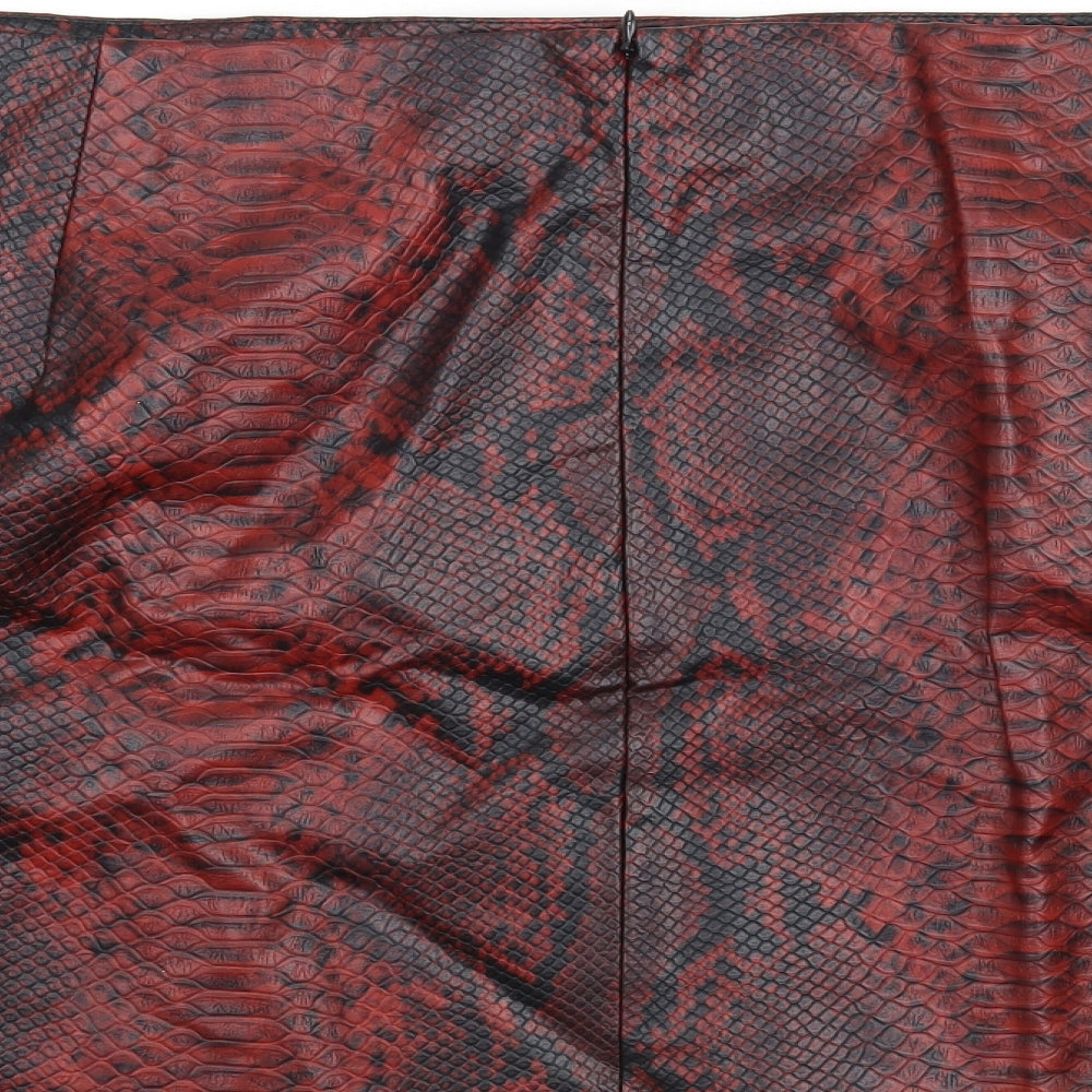 Very Womens Red Animal Print  Mini Skirt Size 24