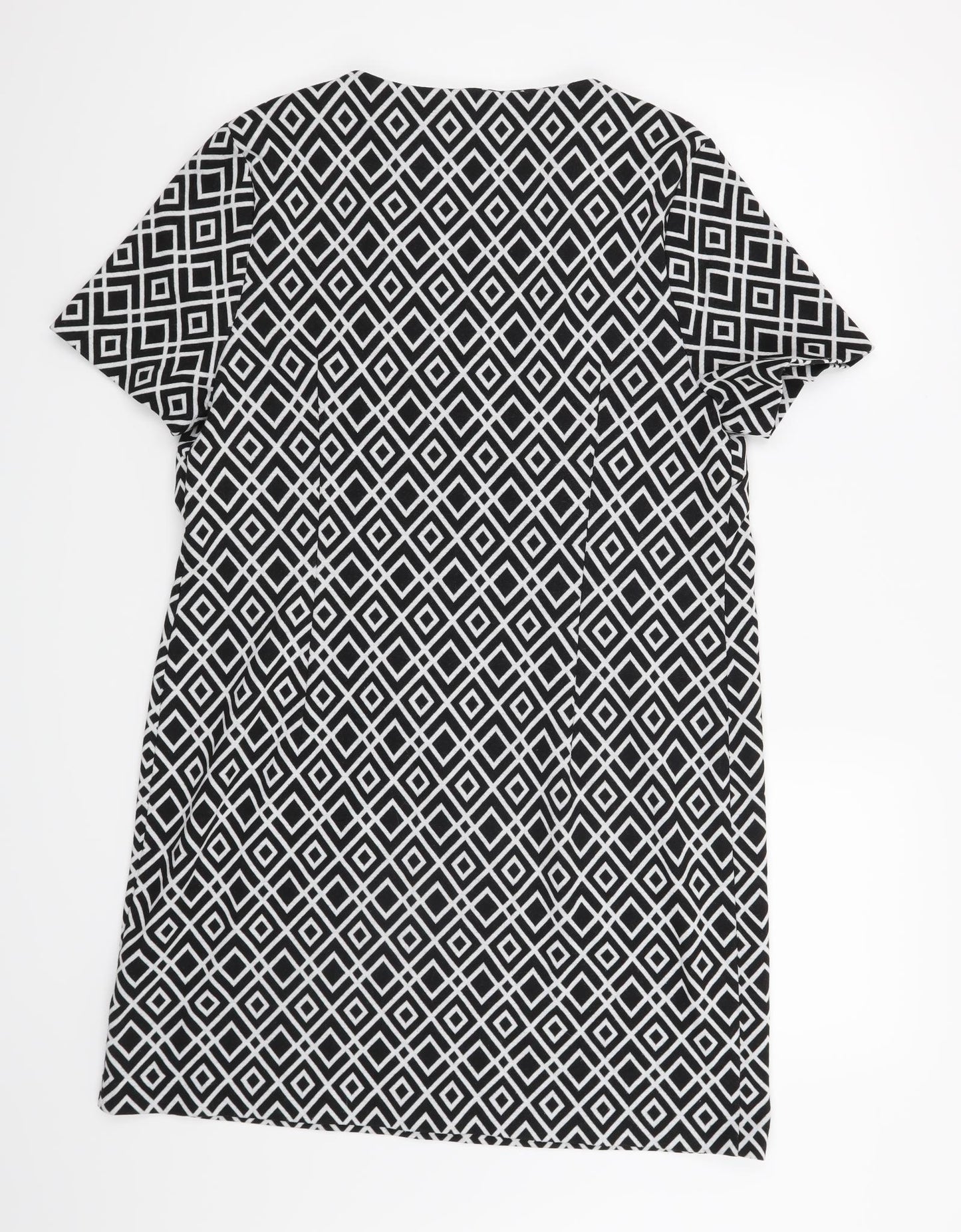 TU Womens Black Geometric  Shift  Size 16