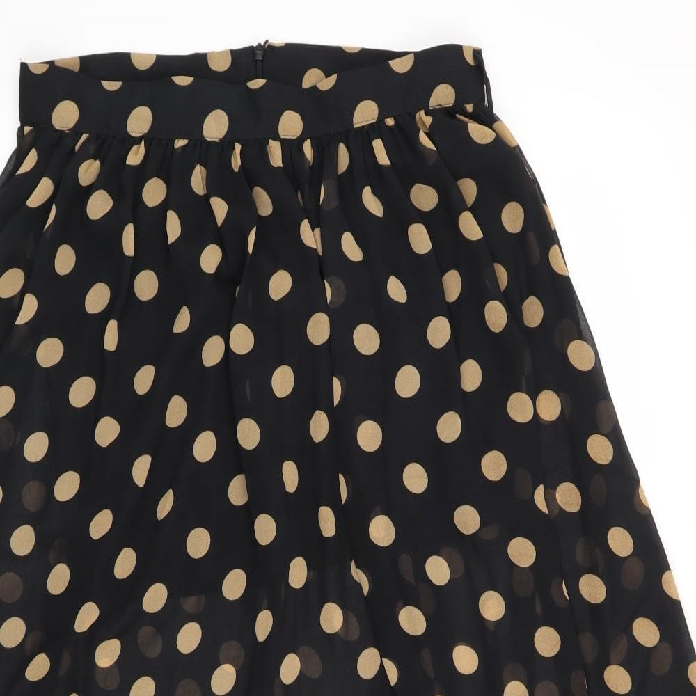 Lustre Womens Black Polka Dot  A-Line Skirt