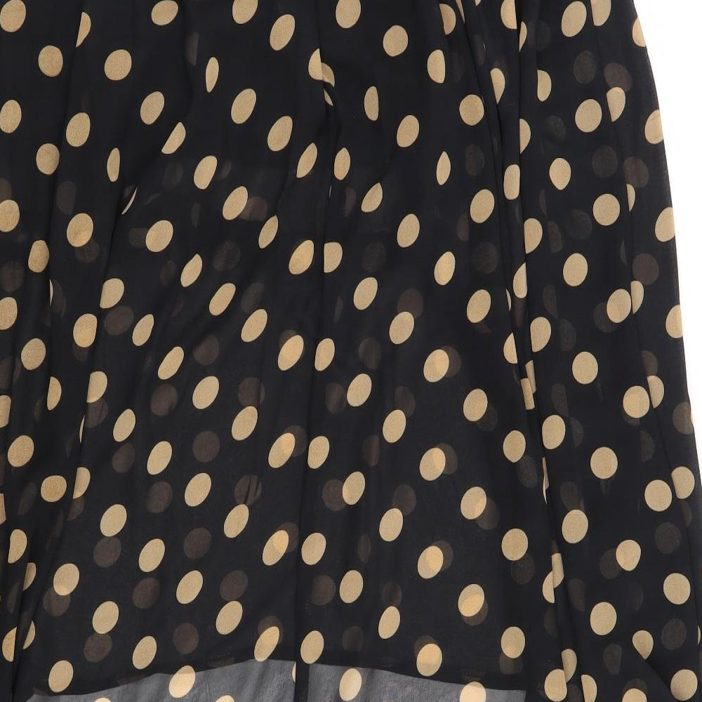 Lustre Womens Black Polka Dot  A-Line Skirt