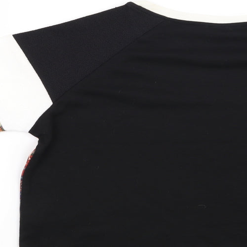 Topshop Womens Black Floral  Basic Blouse Size 8