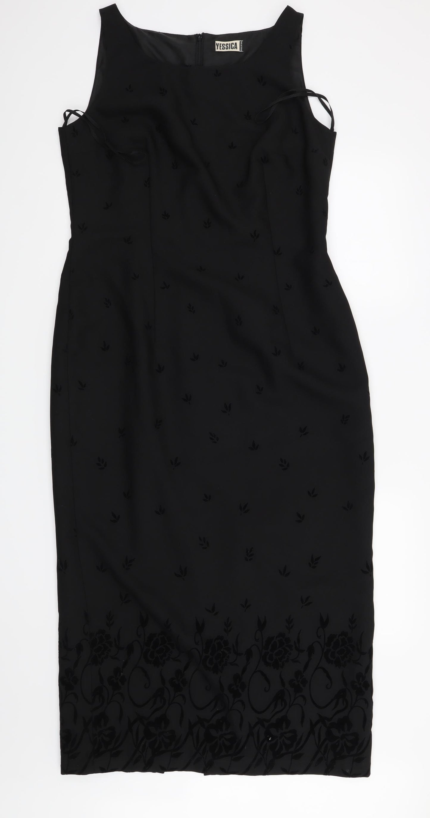 Yessica Womens Black Floral  Shift  Size 16