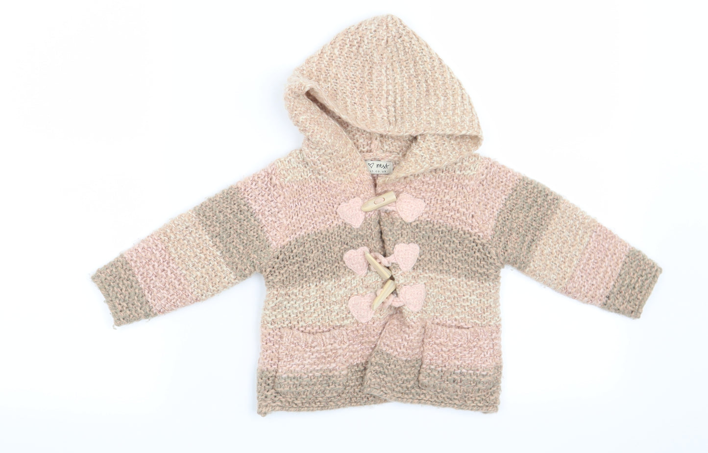 NEXT  Pink Striped  Cardigan Jumper Size 9-12 Months
