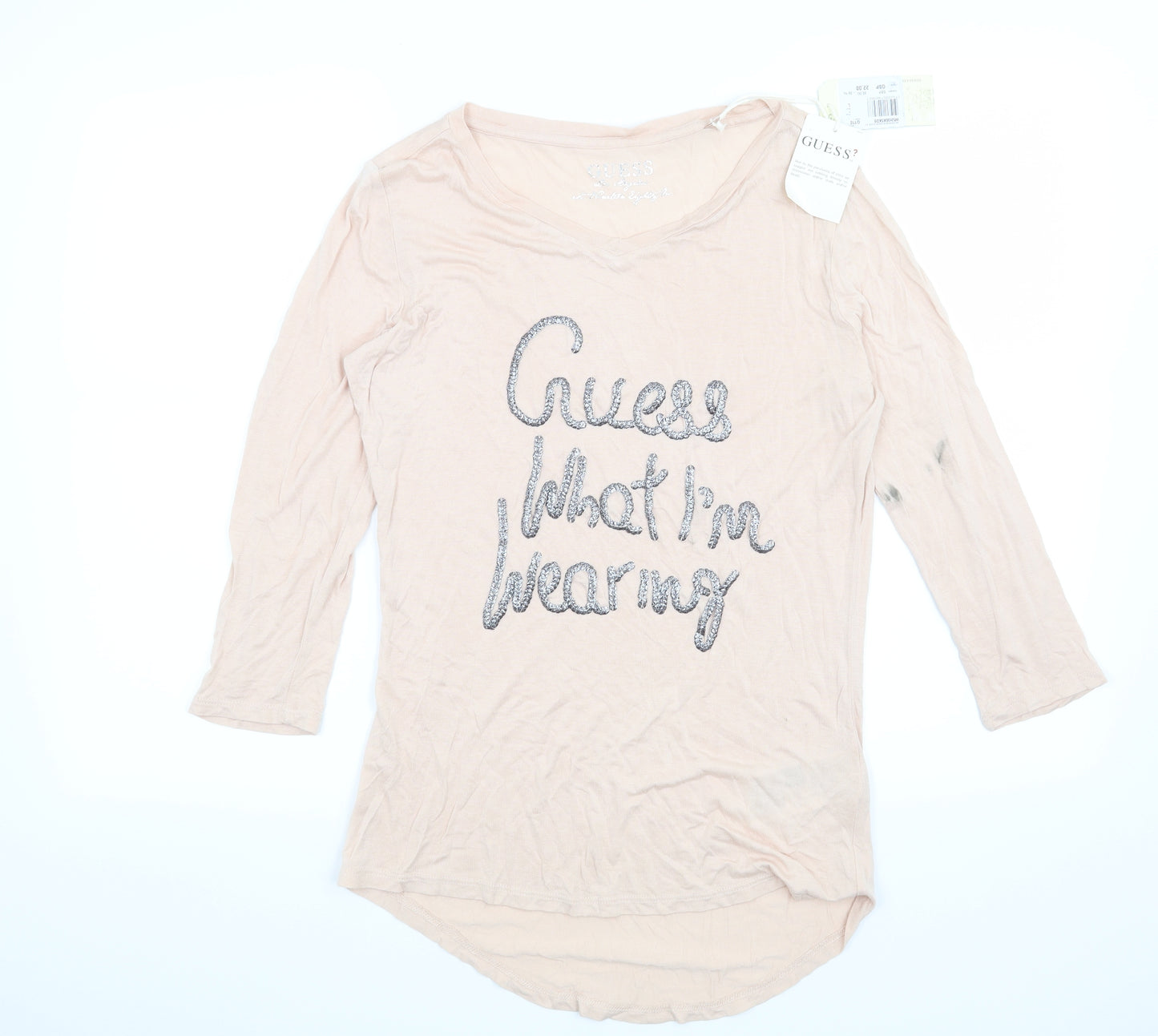 GUESS Womens Pink   Basic T-Shirt Size 12