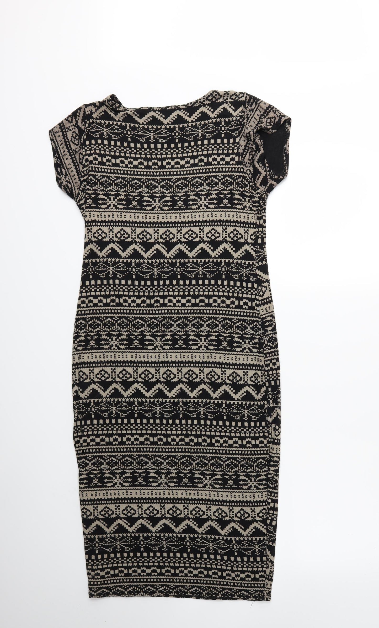 Apricot Womens Black Geometric  Bodycon  Size M