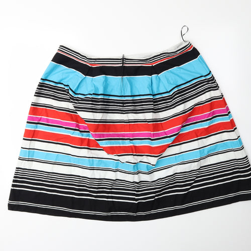 George Womens Blue Striped  Flare Skirt Size 20