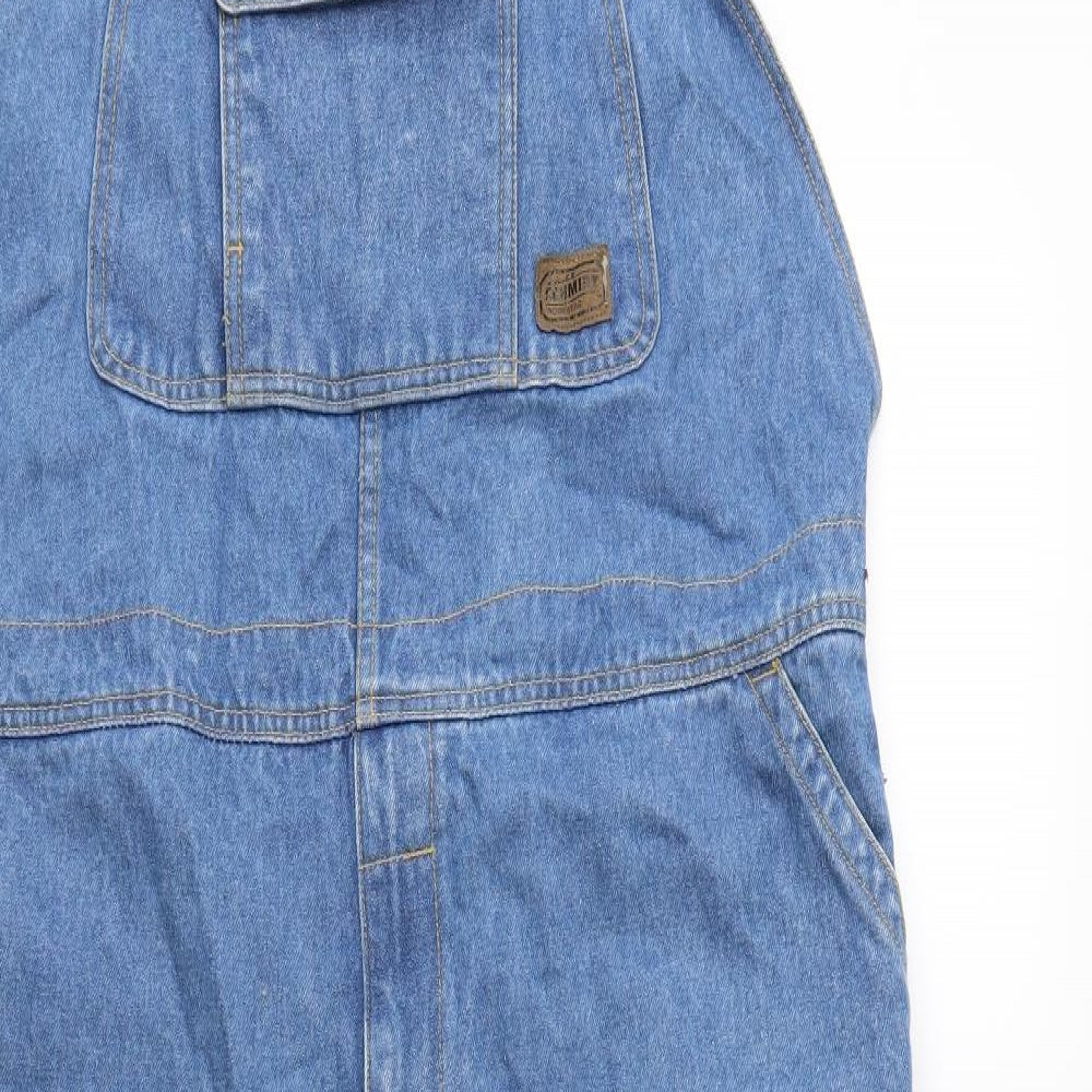 Preworn Womens Blue  Denim Dungaree One-Piece Size 30