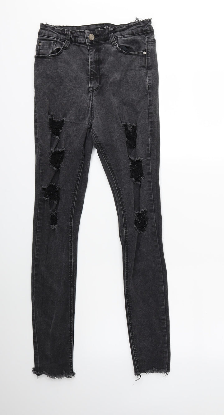 Missguided Womens Black Denim Skinny Jeans Size 8 L28 in