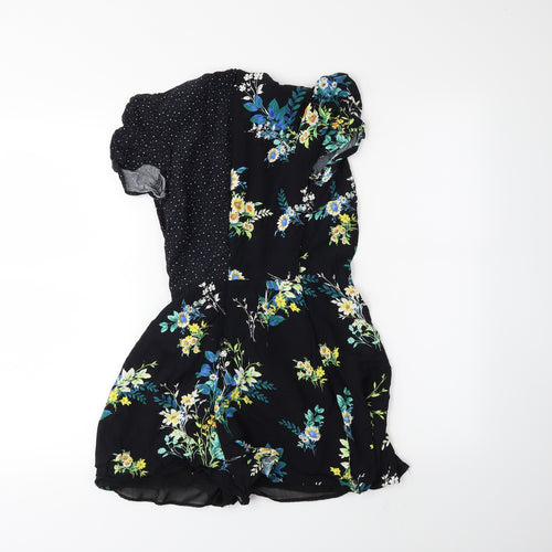 Bershka Womens Blue Floral  Playsuit One-Piece Size XS