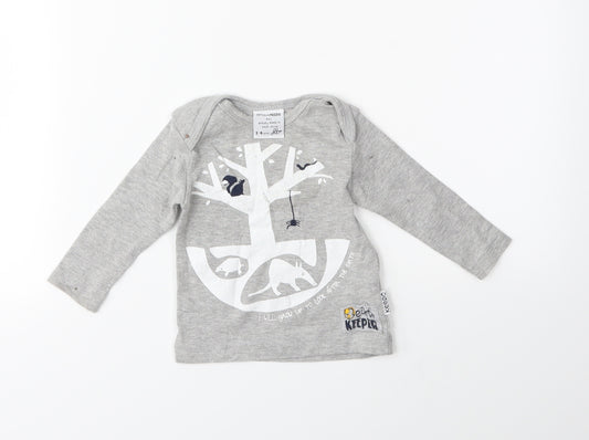 Front view of Preworn Baby Grey Basic T-Shirt, size 3-6, Months