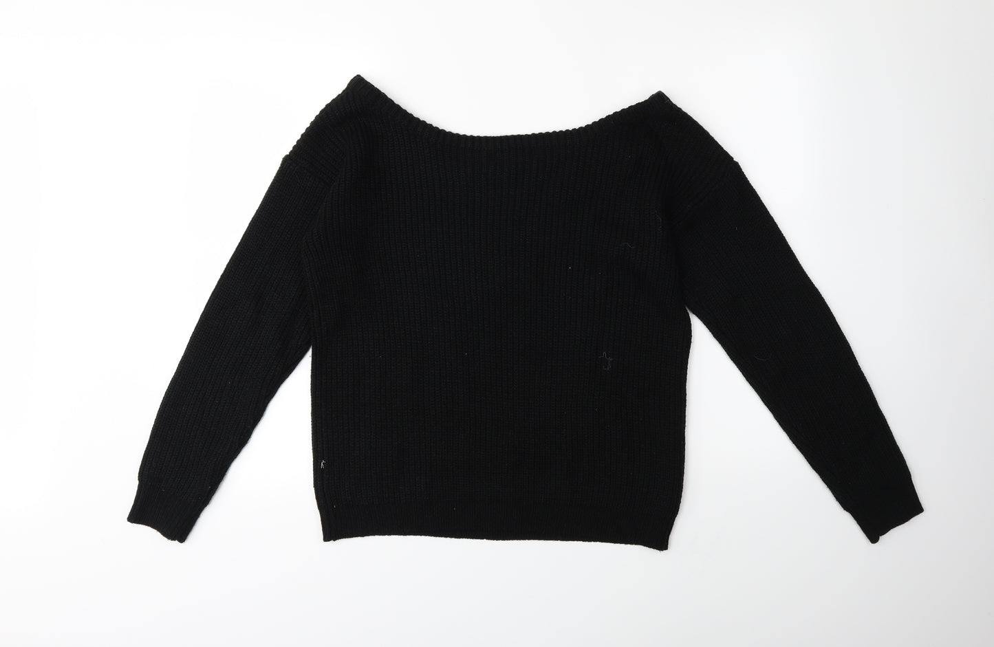 Missguided Womens Black  Knit Pullover Jumper Size S