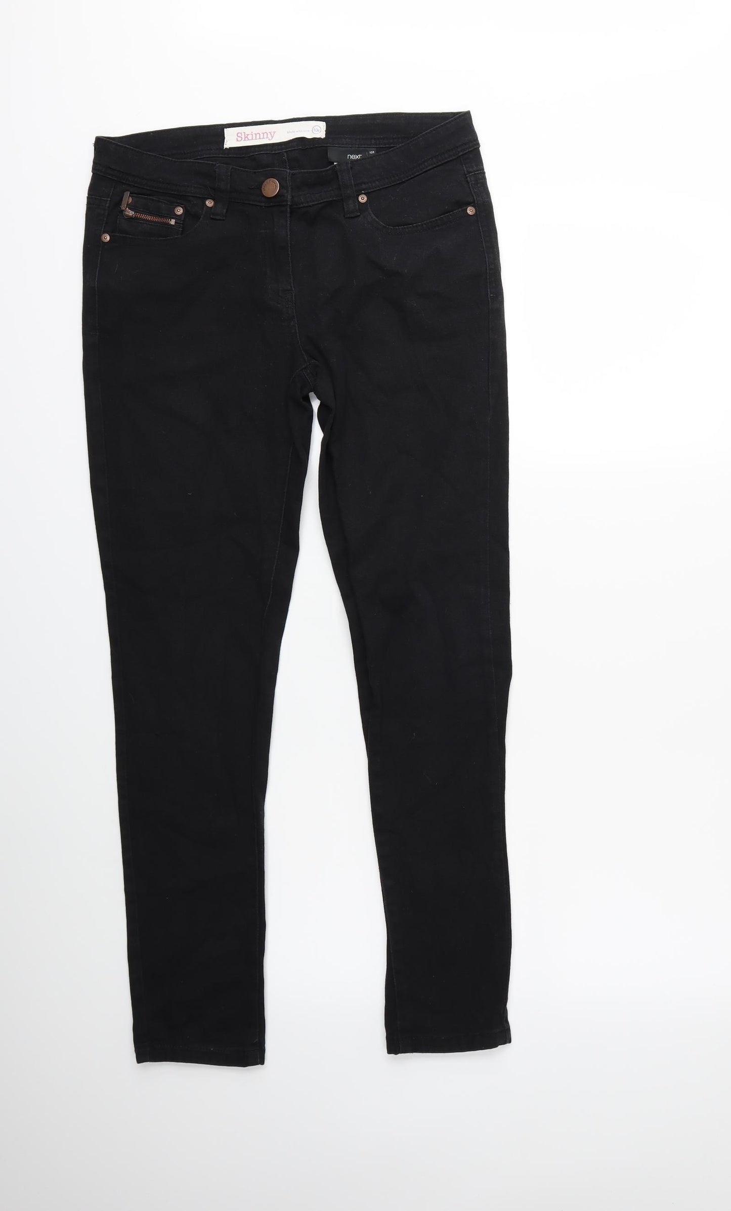 NEXT Womens Black  Denim Skinny Jeans Size 10 L28 in