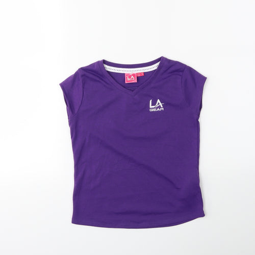LA Gear Girls Purple   Basic T-Shirt Size 7 Years