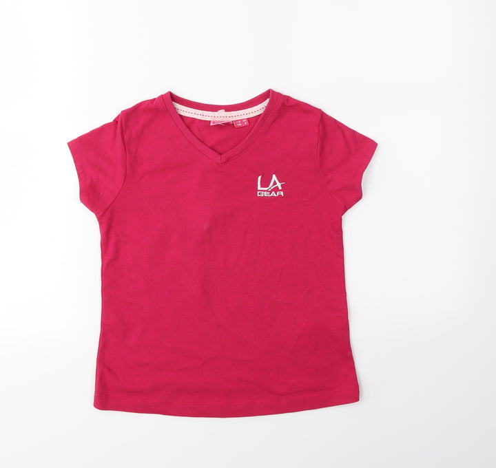 LA Gear Girls Pink Basic T-Shirt Size 7 Years