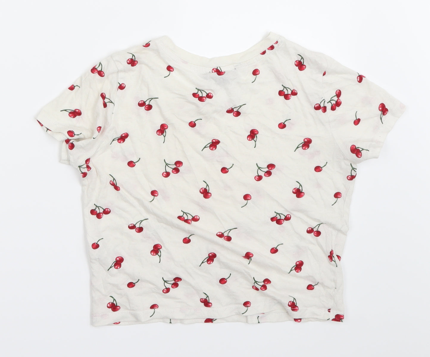 FOREVER 21 Womens White   Cropped T-Shirt Size S