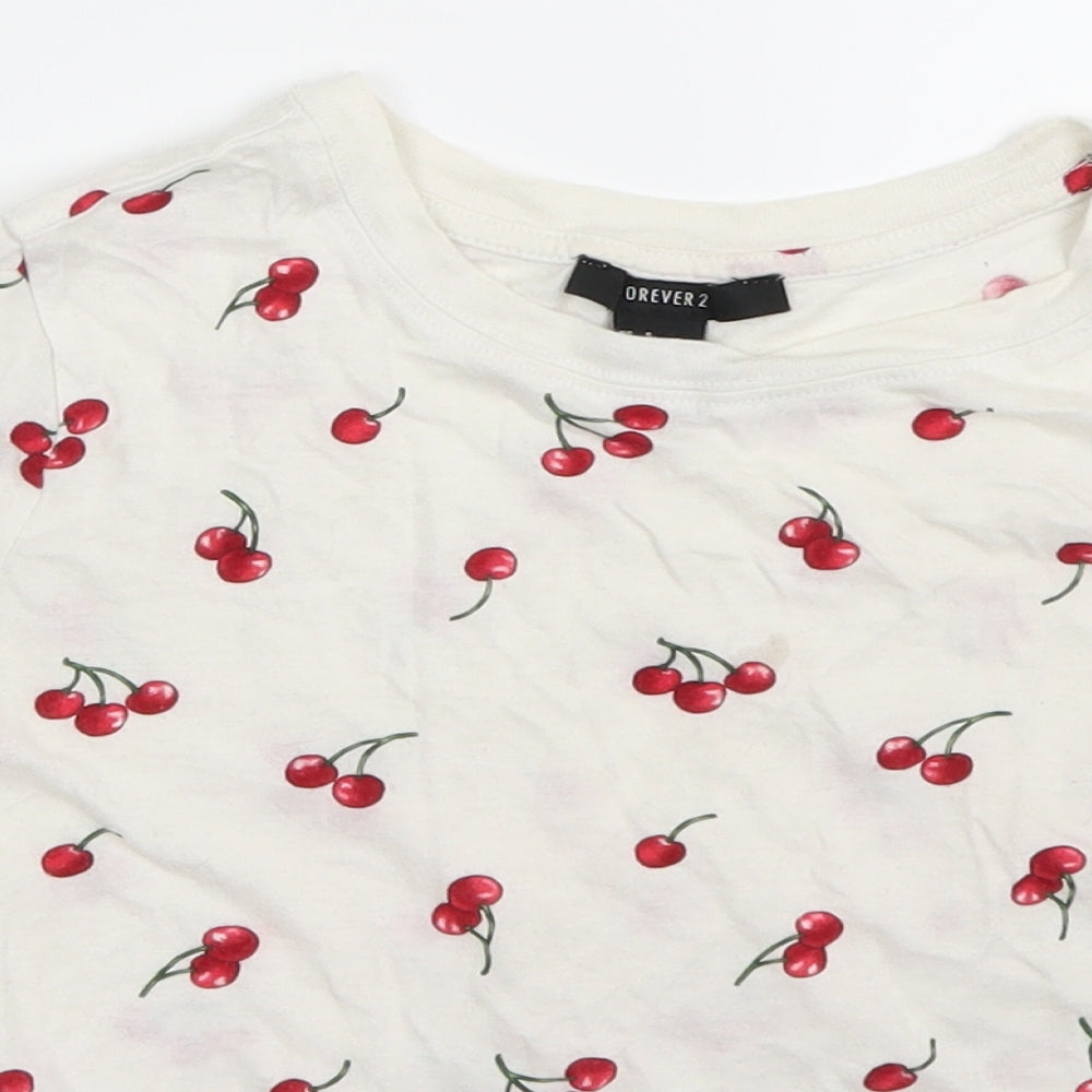 FOREVER 21 Womens White   Cropped T-Shirt Size S
