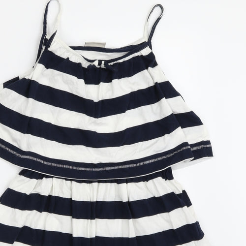 NEXT Girls White Striped  A-Line  Size 9 Years
