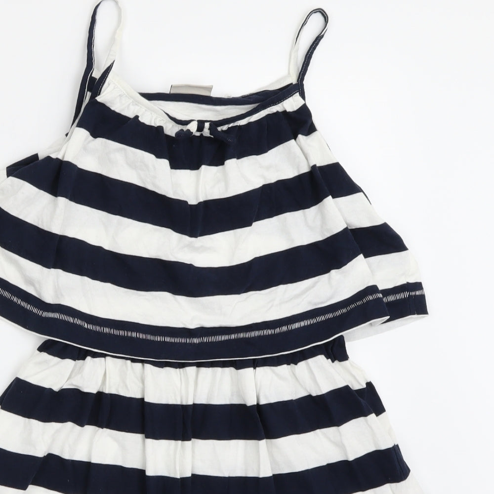 NEXT Girls White Striped  A-Line  Size 9 Years