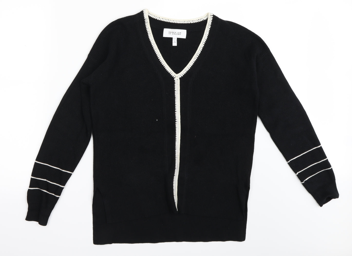 Derek lam 10 crosby  Womens Black Striped  Pullover Jumper Size XS