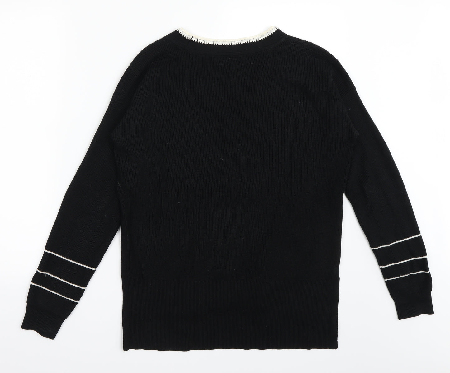 Derek lam 10 crosby  Womens Black Striped  Pullover Jumper Size XS
