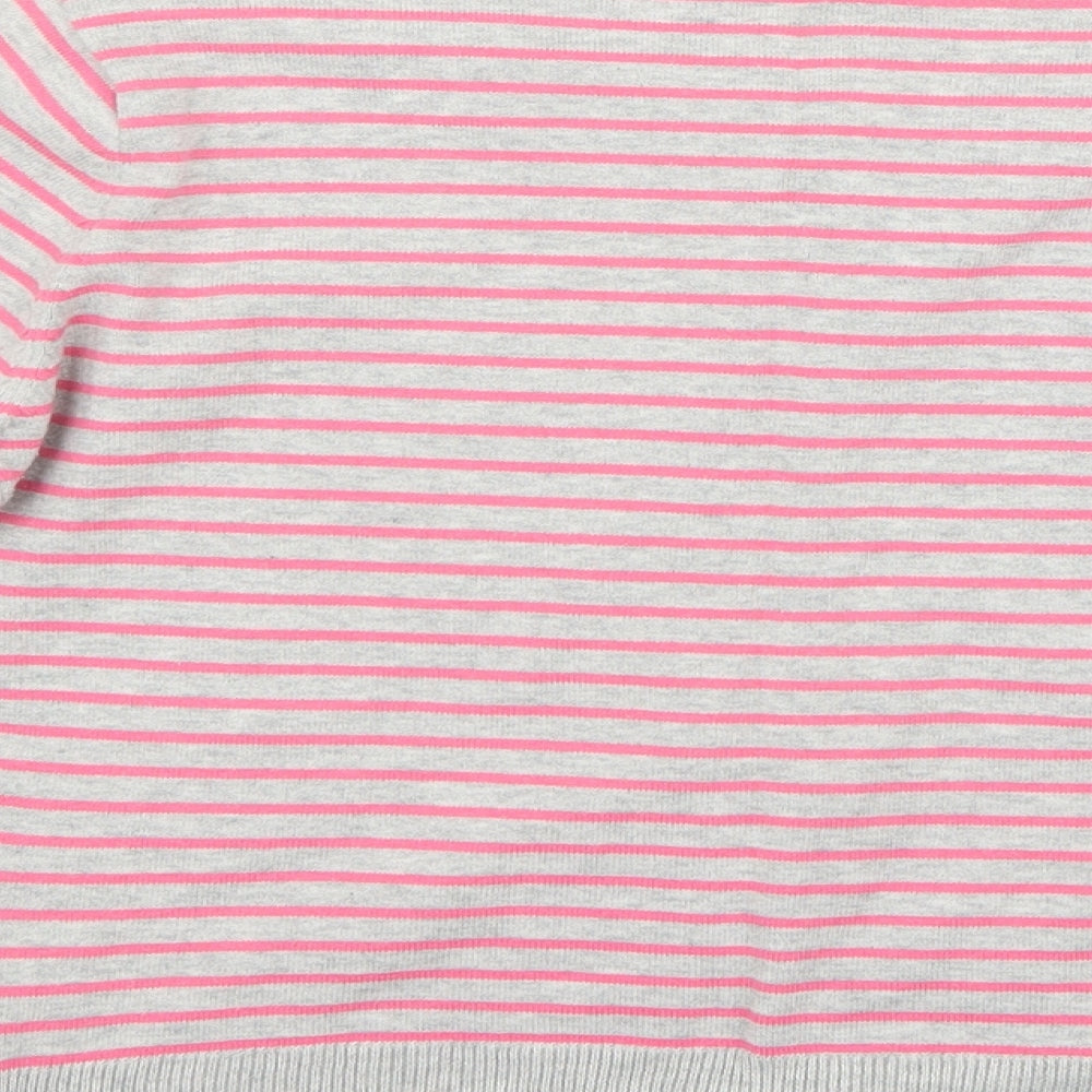 Primark Womens Grey Striped  Cardigan Jumper Size 14