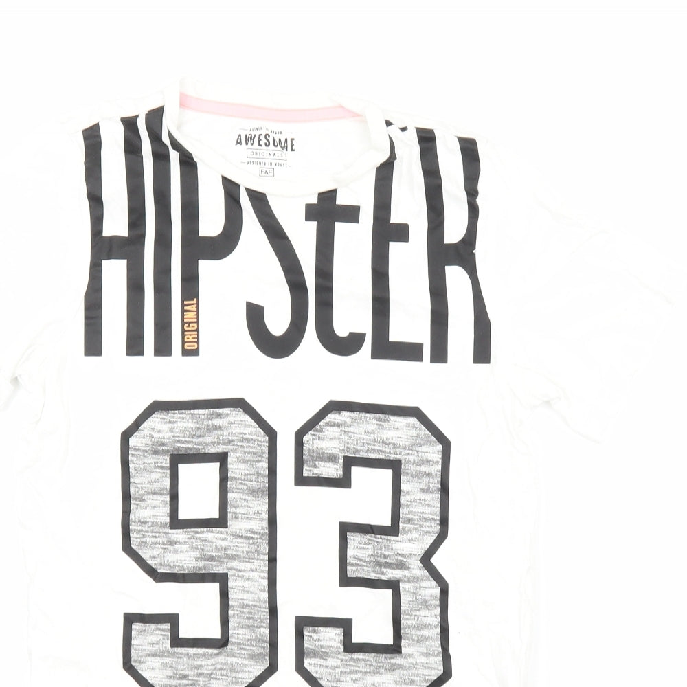 F&F Boys White   Basic T-Shirt Size 12 Years