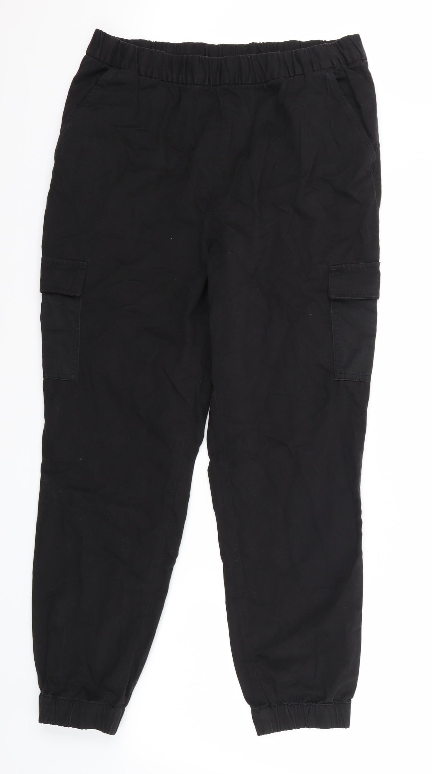H&M Womens Black   Cargo Trousers Size 16 L27 in