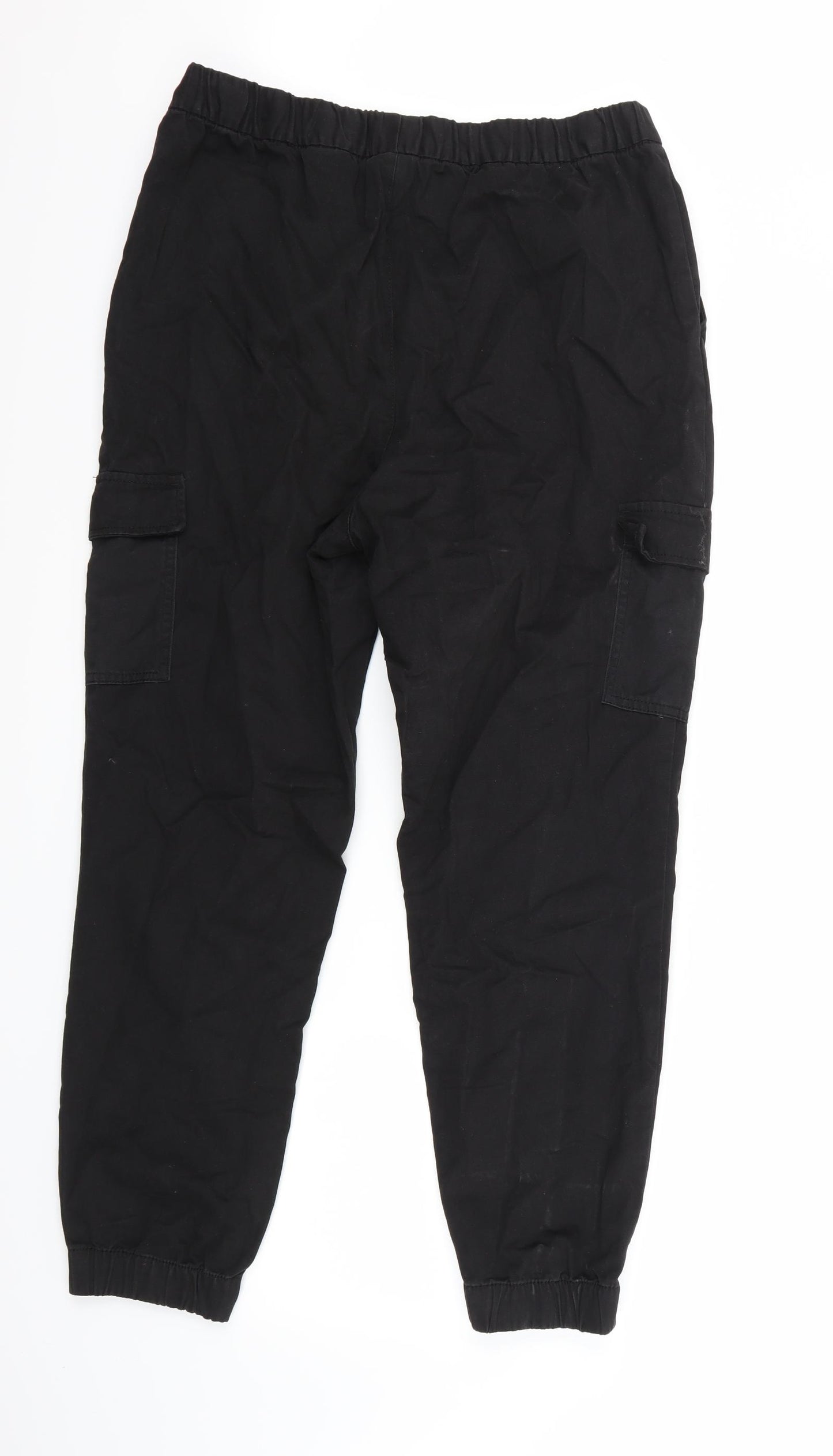 H&M Womens Black   Cargo Trousers Size 16 L27 in
