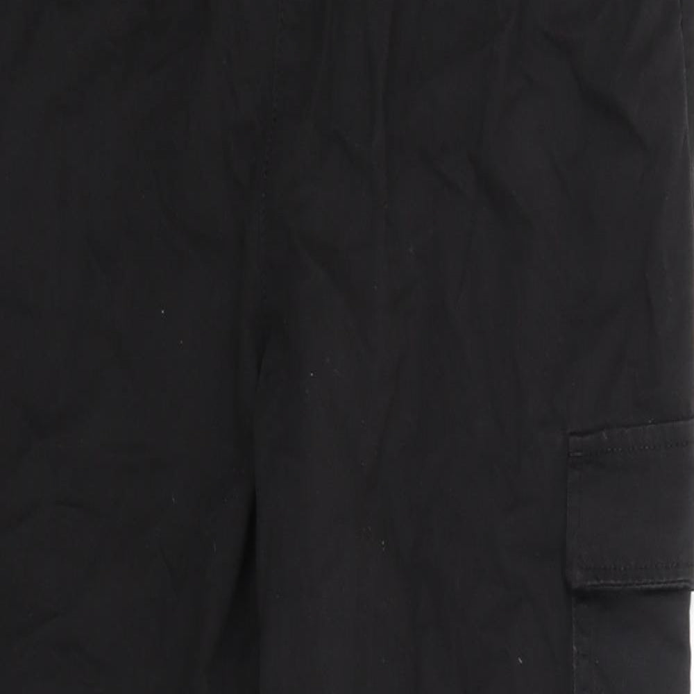 H&M Womens Black   Cargo Trousers Size 16 L27 in