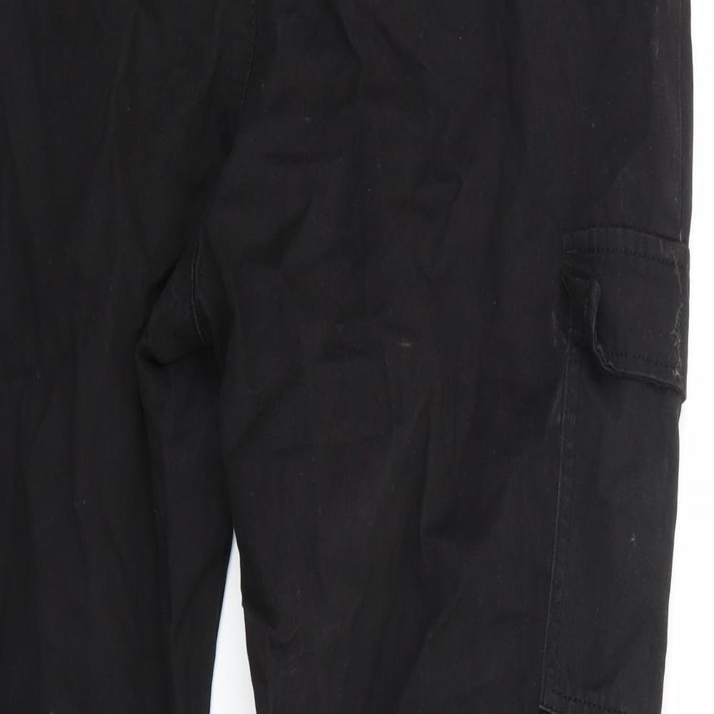 H&M Womens Black   Cargo Trousers Size 16 L27 in