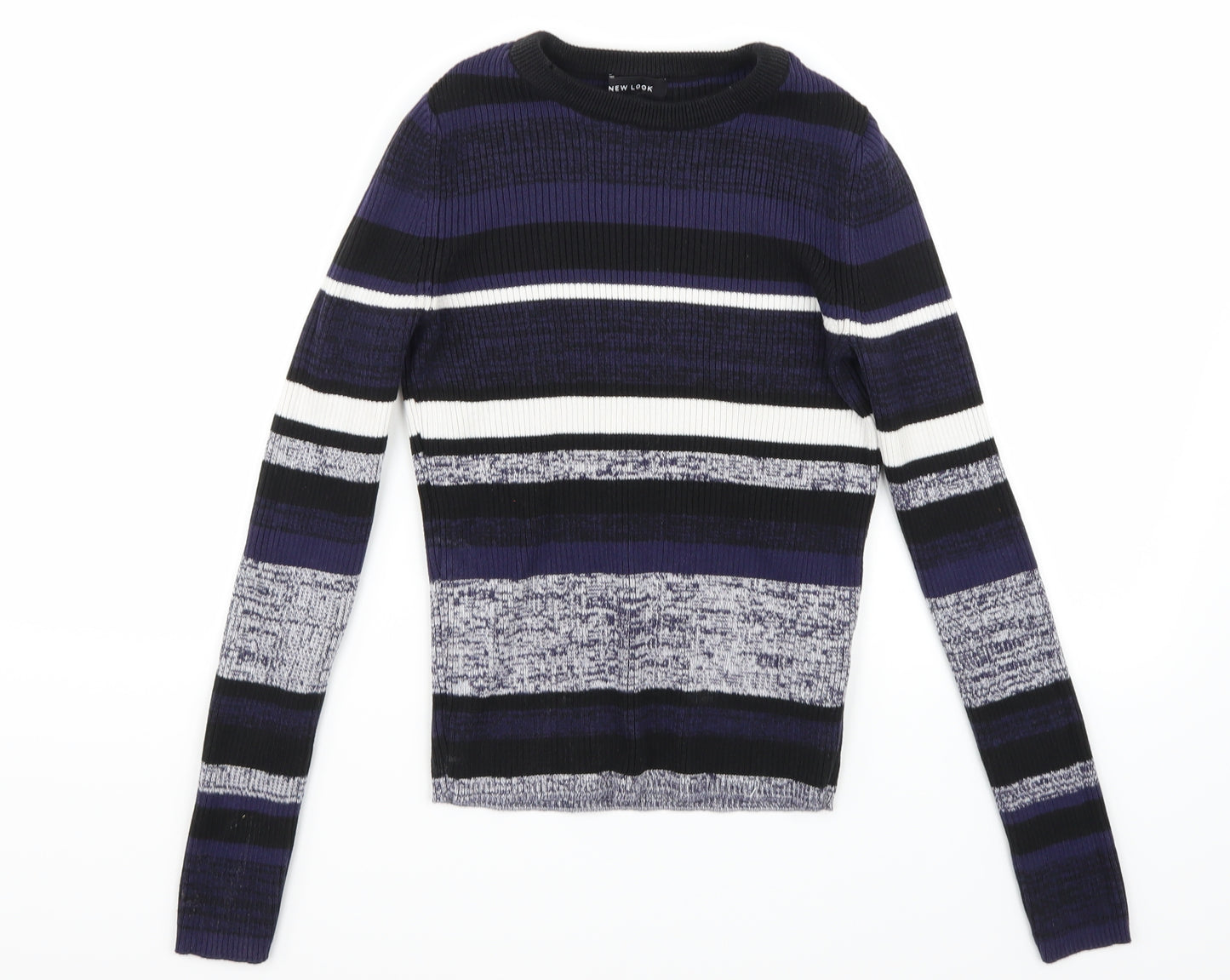 Newlook Womens Black Striped  Pullover Jumper Size 8