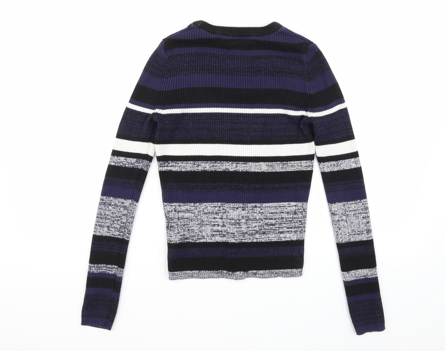 Newlook Womens Black Striped  Pullover Jumper Size 8