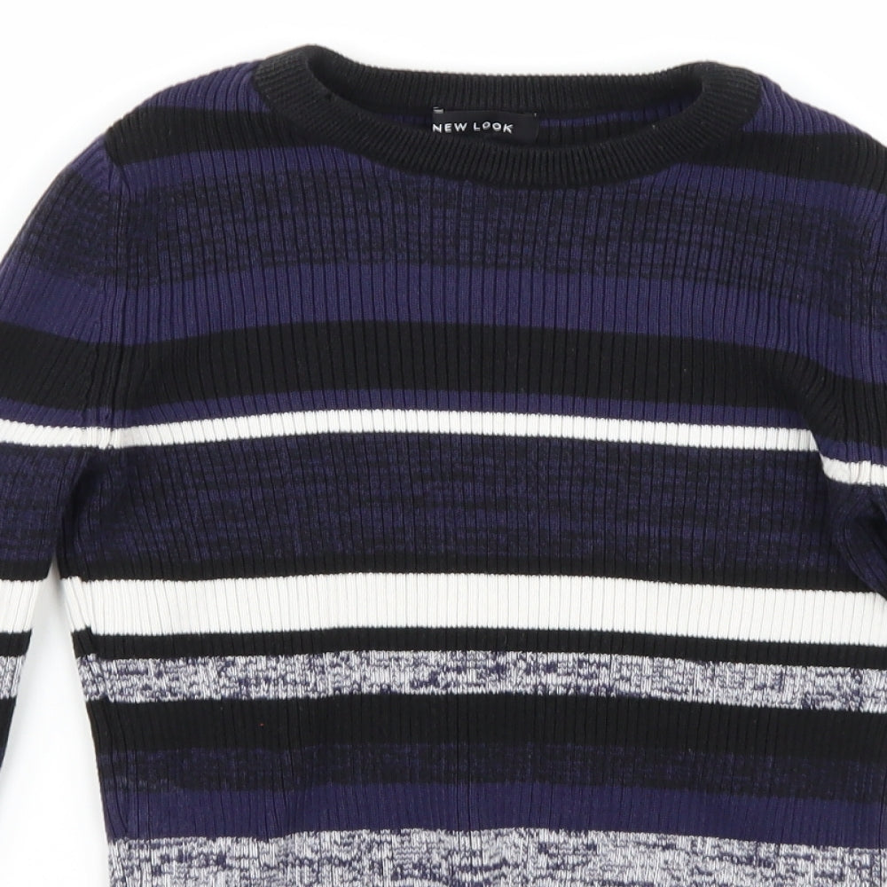 Newlook Womens Black Striped  Pullover Jumper Size 8