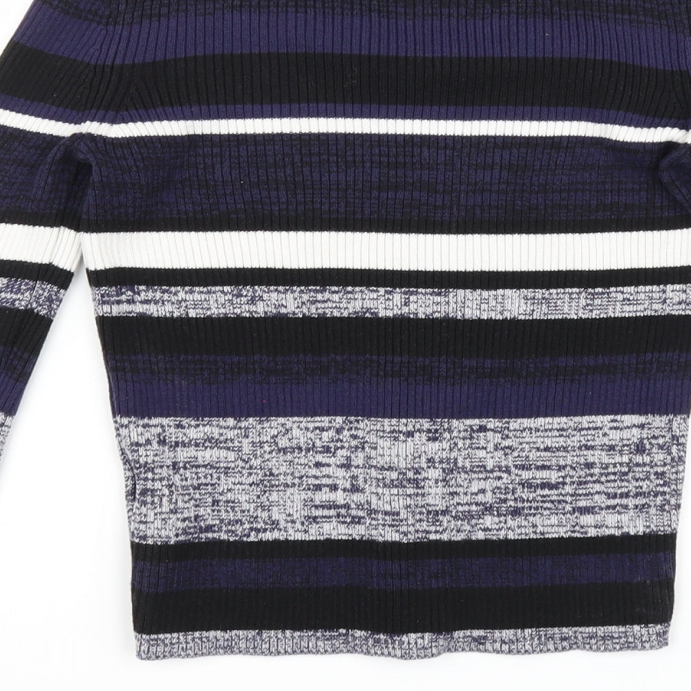 Newlook Womens Black Striped  Pullover Jumper Size 8