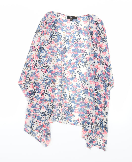 Newlook Girls White Floral Rayon Cardigan Jumper Size M